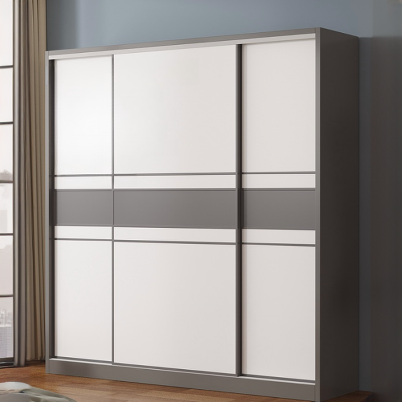 Modern Composite Wood Standalone Cabinet Armoire with Soft Close Door, Interior Shelves, and Clothing Rod