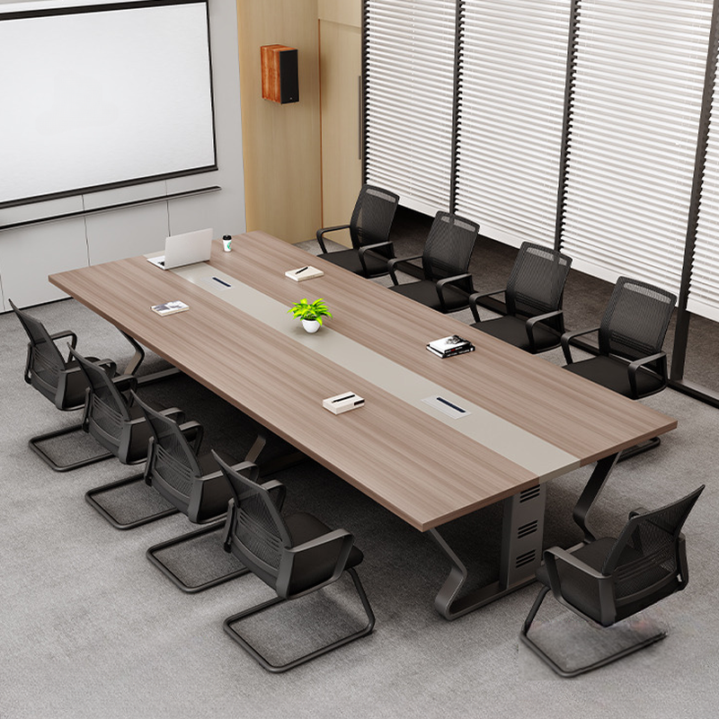Casual Brown Rectangular Mdf Wood Conference Room Table Seats 12+/10-person Seat/Seats 12