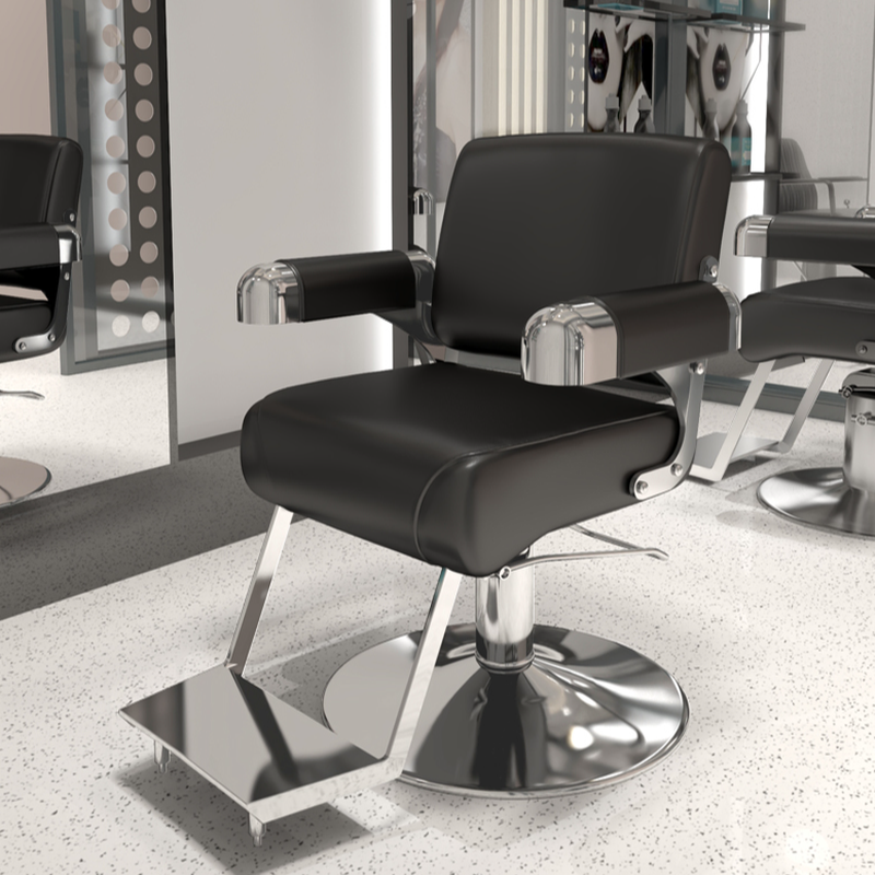 Ergonomic L-Shape Solid Colour Styling Chair with Stainless Alloy Frame and Adjustable Footrest