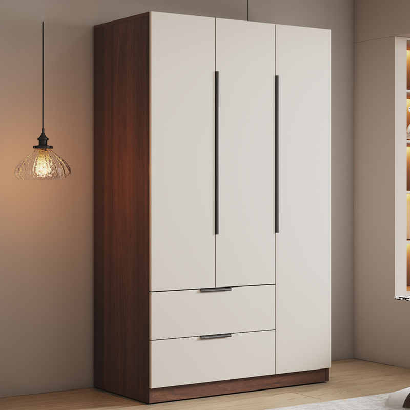 Cocoa Modern Composite Wood Wardrobe Closet with 2-Drawer/4 Drawers, Interior Shelves, and Clothing Rod