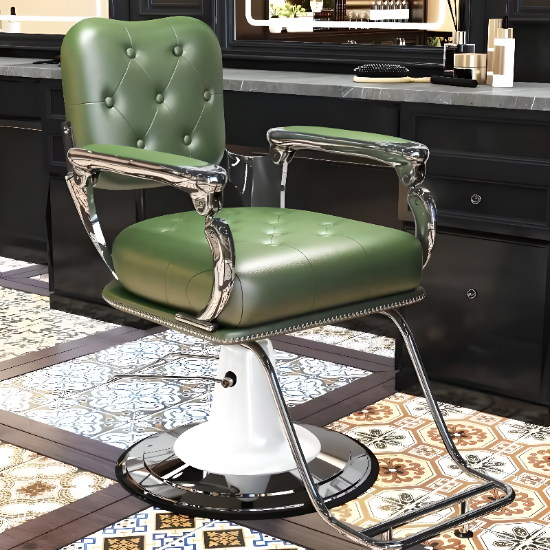 Ergonomic L-Shape Solid Colour Stainless Steel Styling Chair with Footrest and Adjustable Features