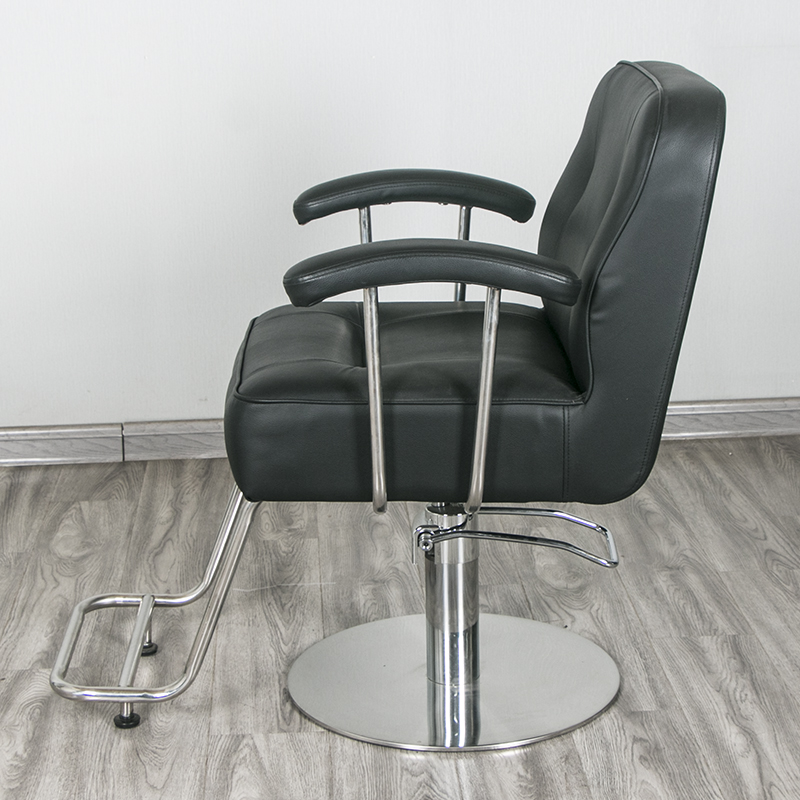 L-Shape Solid Colour Ink Styling Chair with Stainless Alloy Frame, Footrest, and Adjustable Features