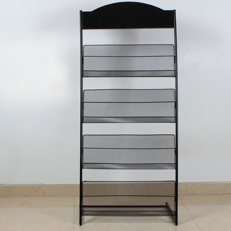 Art Deco Metal Magazine Holder with Shelves, Independent Free Standing, Length 15 in & Above, Height 10 in & Above