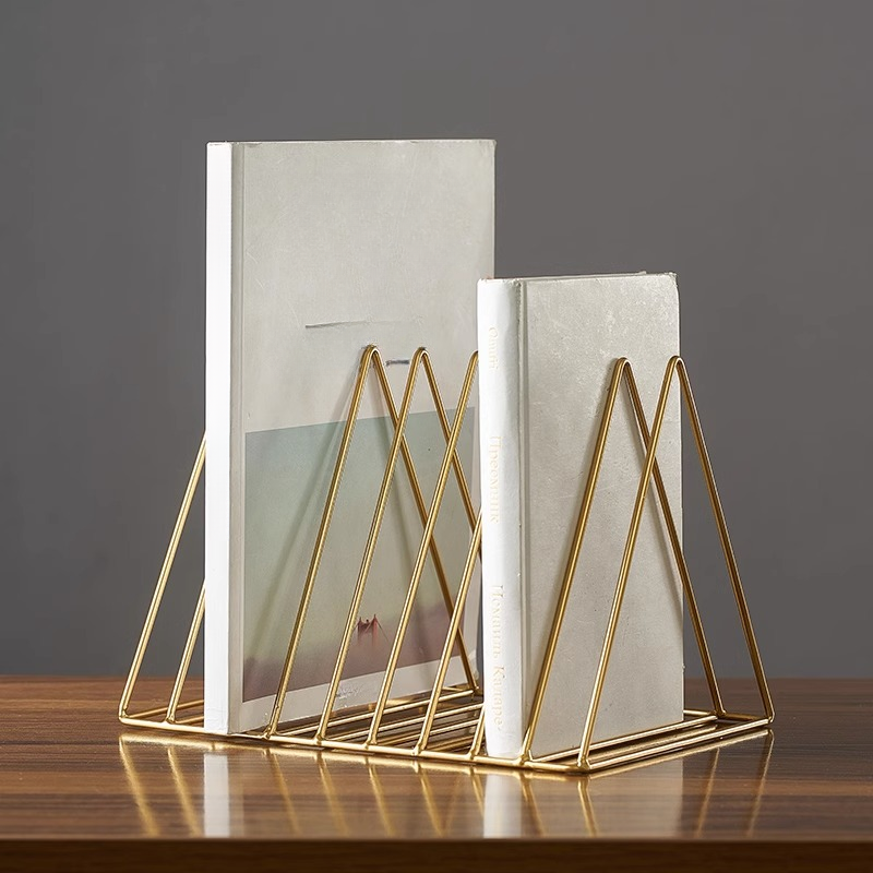 Art Deco 7 To 11 in/Up To 7 in L x 7 To 9.9 in H Independent Metal Magazine Holder with Divider