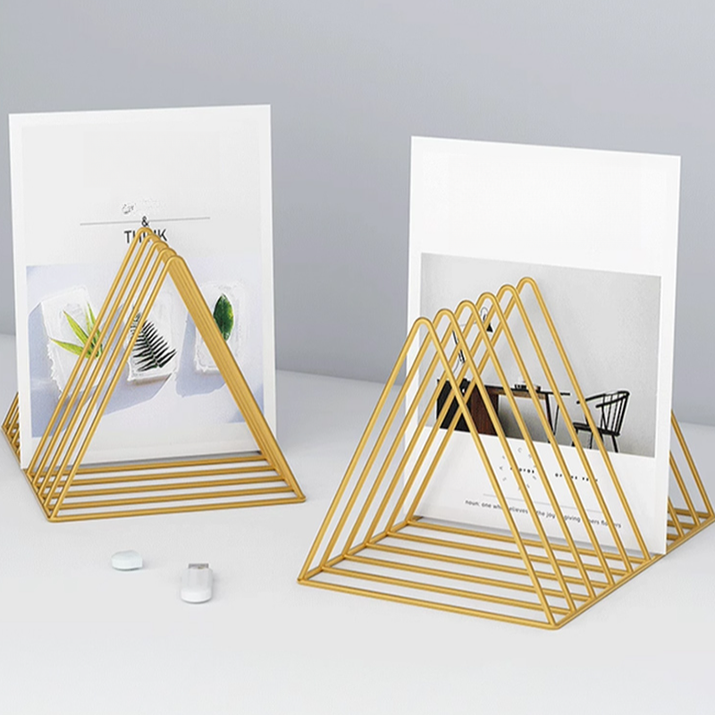 Art Deco Metal Magazine Holder with Divider, 7 To 11 in/Up To 7 in Length, 7 To 9.9 in Height, Independent