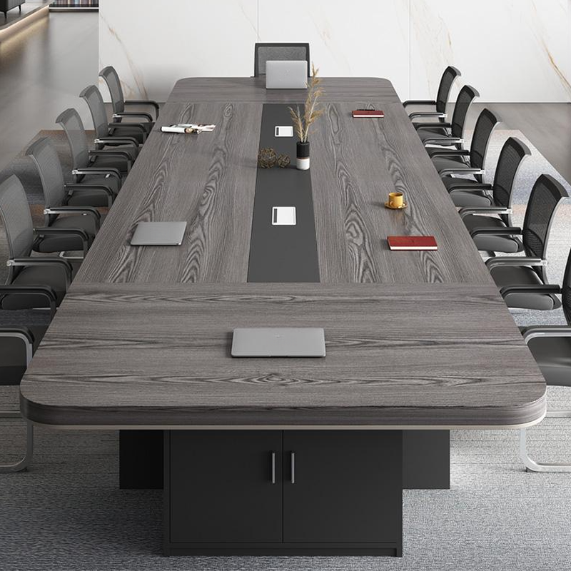 Trendy Sepia Engineered Wood Warp-free Rectangular Office Conference Table for Seats 12+/Seating for 6/12-seater