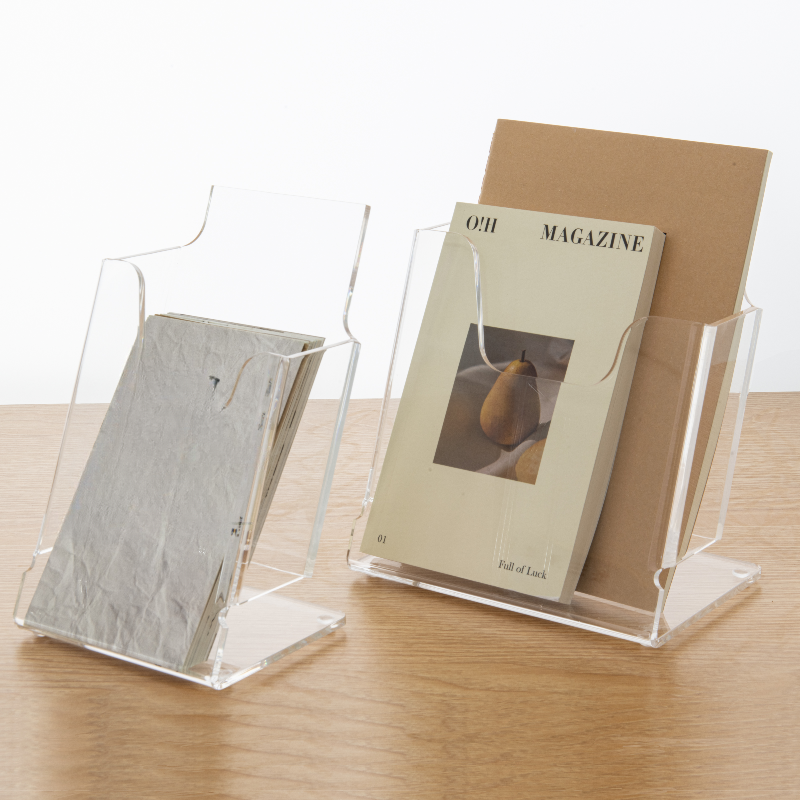 Trendy Plastic & Acrylic Self-supporting Glassy Up To 7 in/7 To 11 in L x 7 To 9.9 in/4 To 6.9 in H Magazine Organizer with Pocket