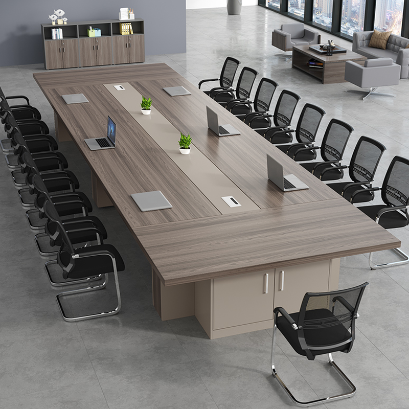 Auburn Engineered Wood Warp-free Rectangle Meeting Table for Seats 12+/Seating for 12/Seating for 10 in a Modern Simple Style