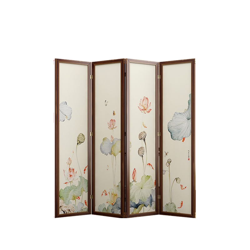 Modern Indoor Room Separator Wall with Opaque Light Filtration, Single Panel/Pop Up, Double Sided Print Gauze