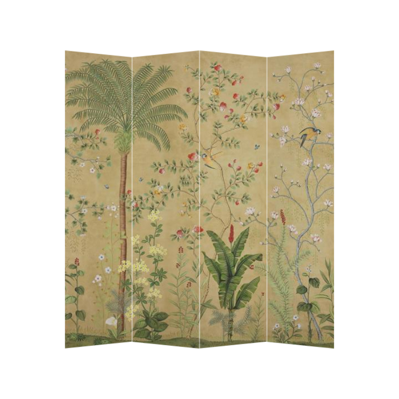 Multi-Colour Modern Opaque Pop Up Natural Wood Room Separator Wall with 5 Panels/6 Panels/3 Panels and Double Sided Print