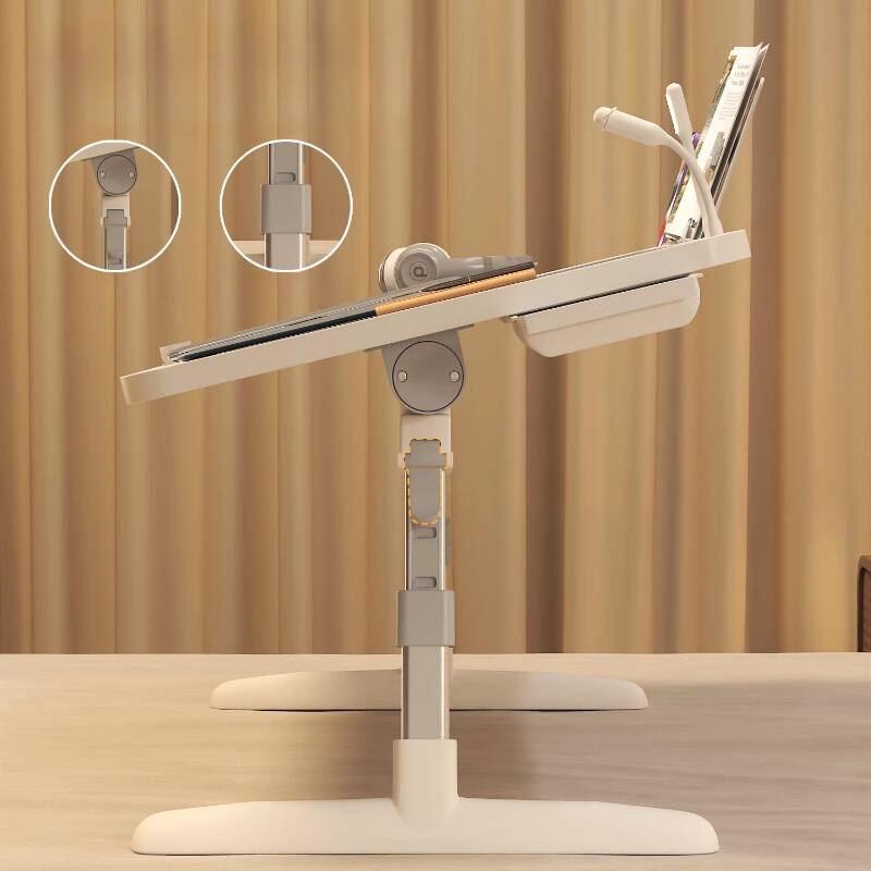 Modern Simple Style Engineered Wood Height Adjustable Riser Laptop with Compartment and Ergonomic Tilt