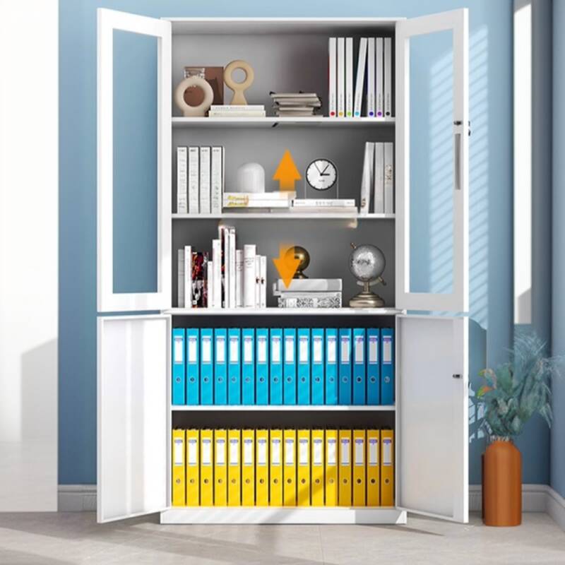 Chalk Steel Filing Cabinet Console with Rust Resistant Locker, Adjustable Shelving, Locking Door, and 1-Wide Compartments