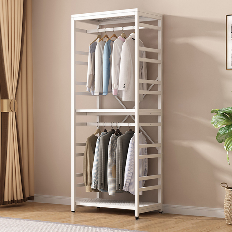 Chalk Casual Coat Tree with Repository and Steel Frame