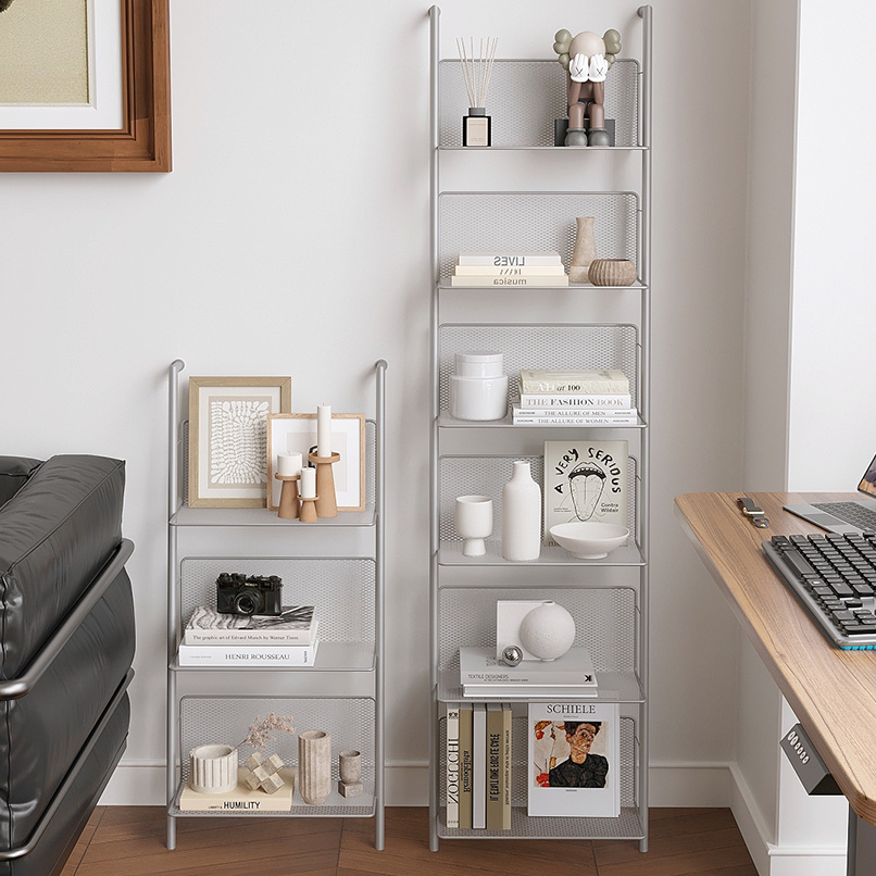 Metallic Art Deco Metal Magazine Holder, 11 To 15 in Length, 10 in & Above Height, with Shelves, Independent