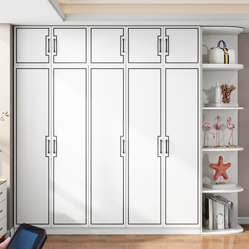 Chalk Contemporary Reclaimed Wood Almirah with Soft Close Door, Interior Shelves, and Hanging Rod