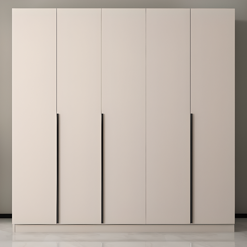 Tan Contemporary Reclaimed Wood Almirah with Soft Close Door, Interior Shelves, and Hanging Rod