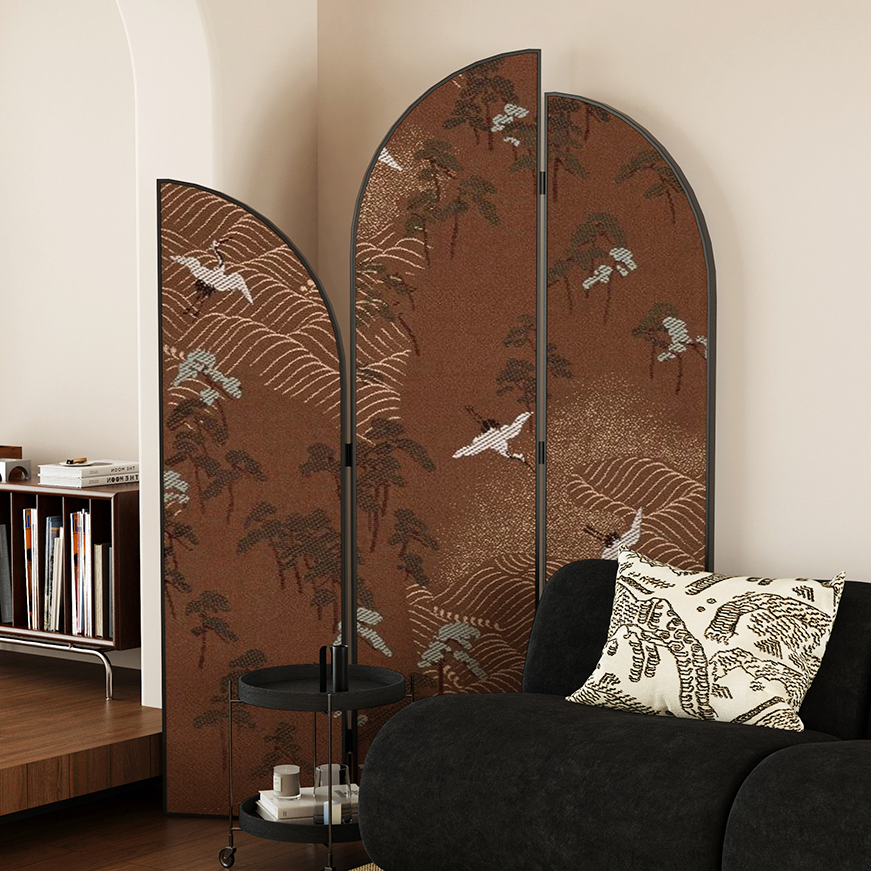 Auburn Modern Opaque Pop Up Room Separator Wall with Alloy Frame and Double Sided Print