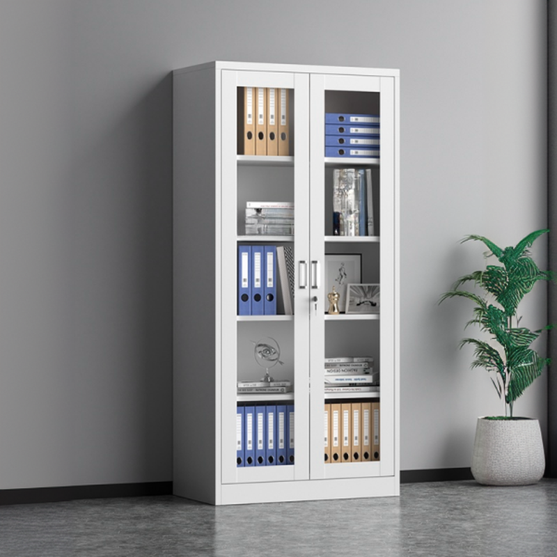 Chalk Steel Tough Filing Cabinet Console with Shelving and Locker, Locking Door, 1-Wide