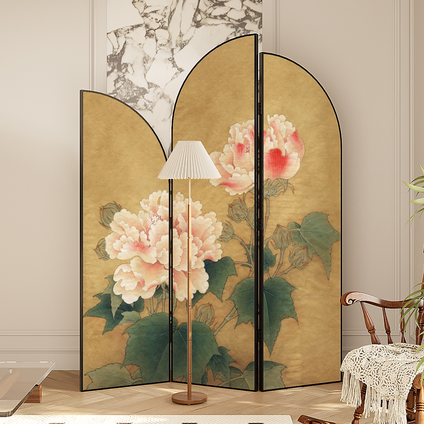 Multicolour Simplistic Room Screen with Opaque Fold Away Alloy Frame and Double Sided Print