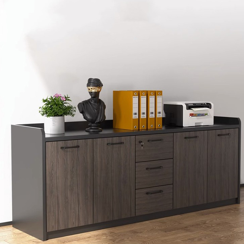 Coffee Manufactured Wood Base Cabinet, Warp-free with Shelving, Locker, Doors, and 3-Wide Compartments