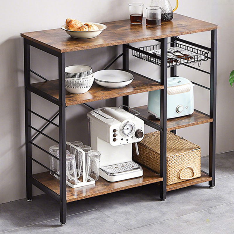 Auburn Modern Tower Shelf with Creel Baskets and Hooks