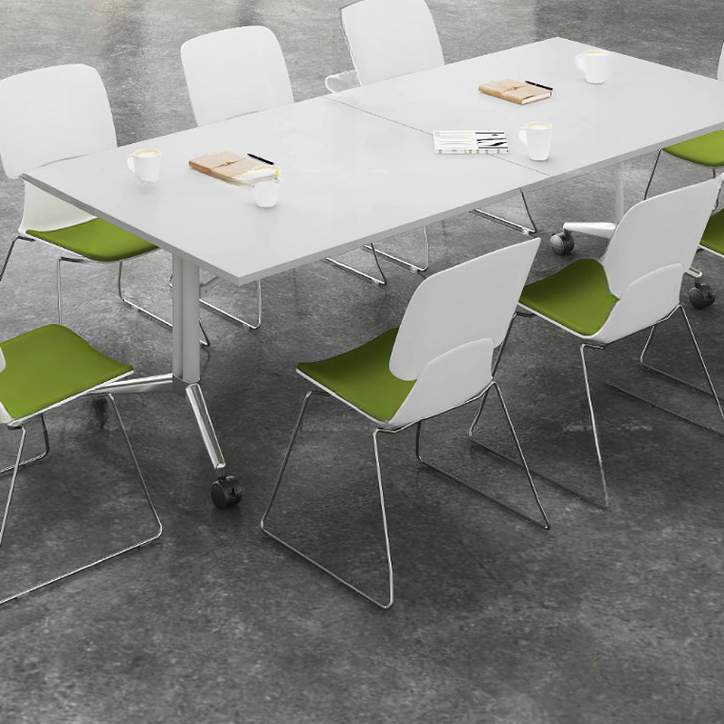 Art Deco Wear Resistant Rectangle Meeting Table for 6 People with Manufactured Wood Tabletop