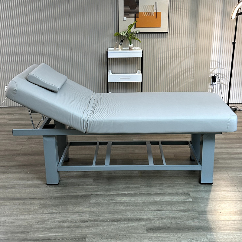 Facial Bed with Fixed Height Steel Trestle Base and Rectangle Top