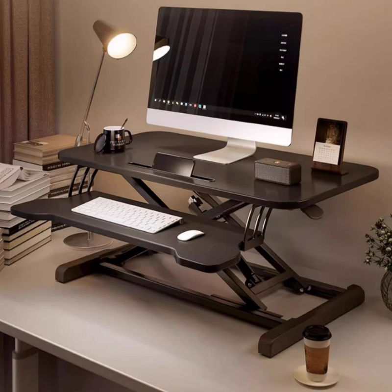 Casual Composite Wood Notebook Holder with Lifting Airlift, Shelves, and Table Installation