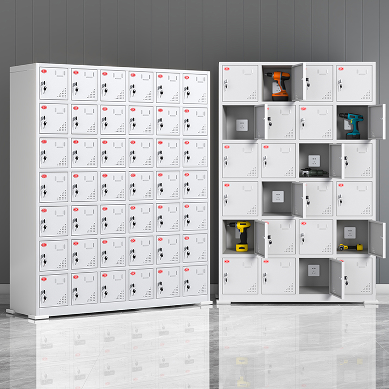 Modern Dove Grey 5-Wide or more/4-Wide/2-wide Personalization or Monogramming Cell Phone Lockers with Ventilated Door, 10 or More Compartments/9 Compartments/6 Compartments and Lock