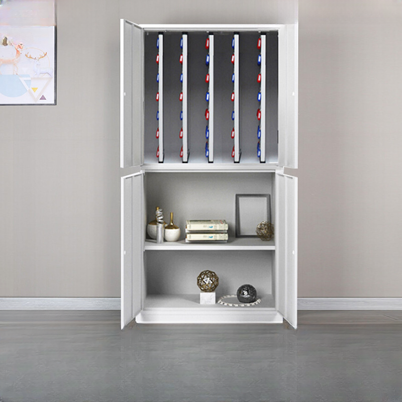 Light Gray Modern Steel Cubby Lockers with Robust Door, Lockable with Lock Included and Locker Base