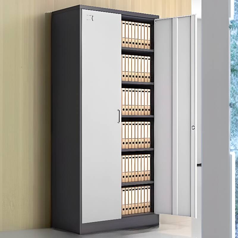 Ink Art Deco Steel Filing Cabinet Console with Locker, Adjustable Shelving, and Locking Door, 1-Wide