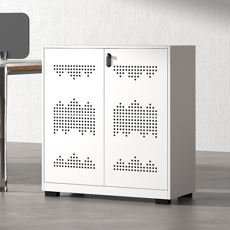 White Steel Office Storage Furniture Locker with Variable Shelf, Locking Door, 4 Legs, and 1-Wide Compartment