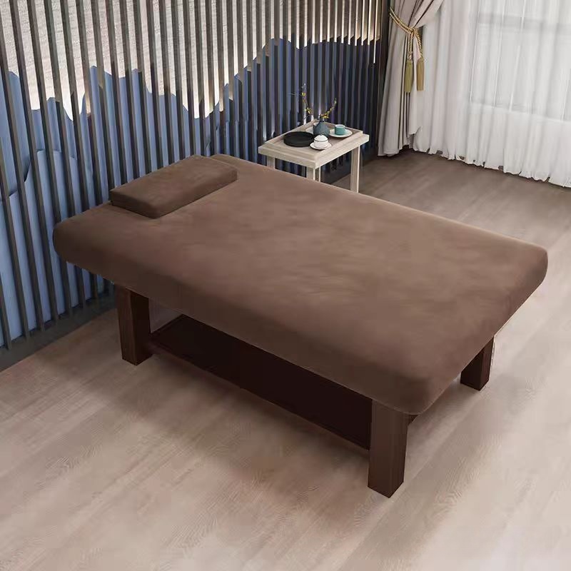 Fixed Height Facial Bed with Timber Rectangle Trestle Base
