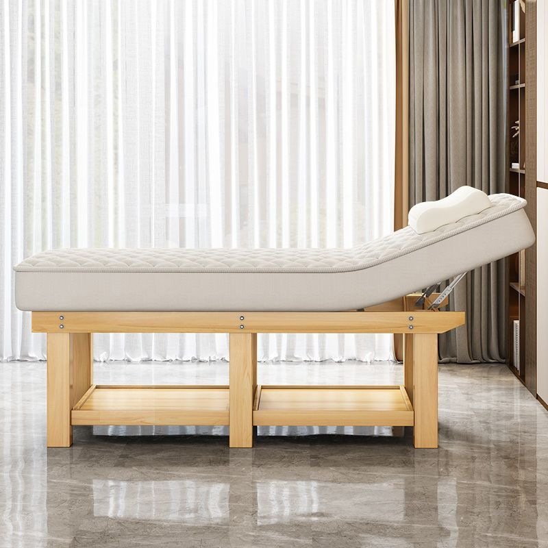 Facial Bed with Rectangle Trestle Base and Protective Feet