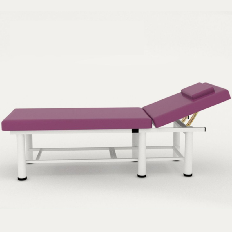 Metal Trestle Base Rectangle Facial Bed with Protective Feet, Fixed Height