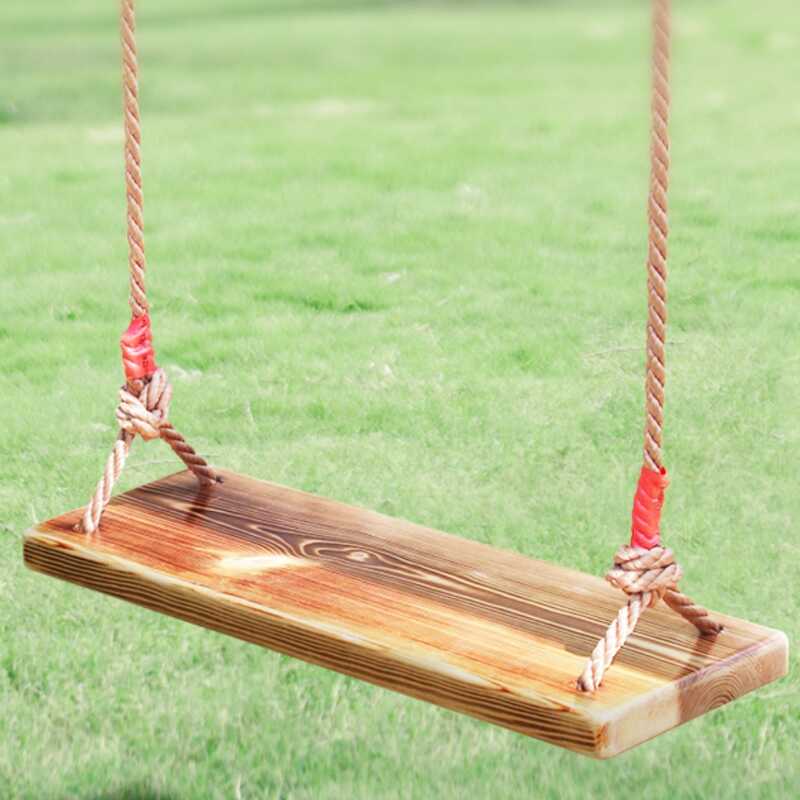 Old School Sepia/Wood Grain Hanging Porch Swing, Natural Wood Frame with Chain