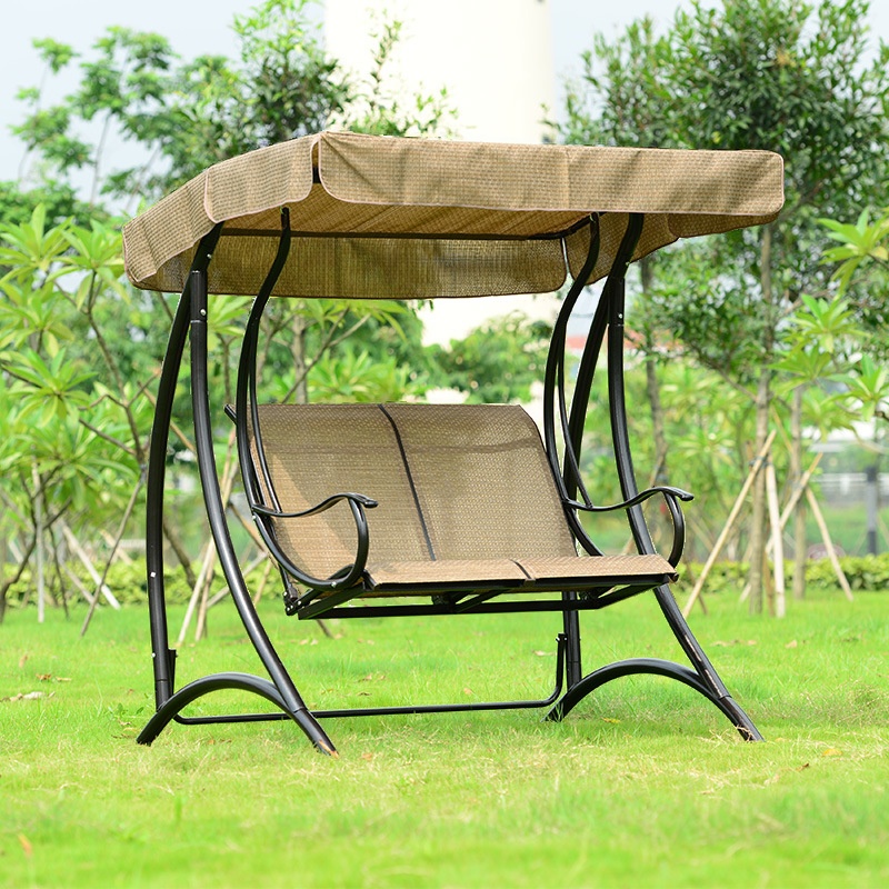 Porch Swing with Stand, Seating for 2/3, Alloy Frame, Canopy and Stand Included
