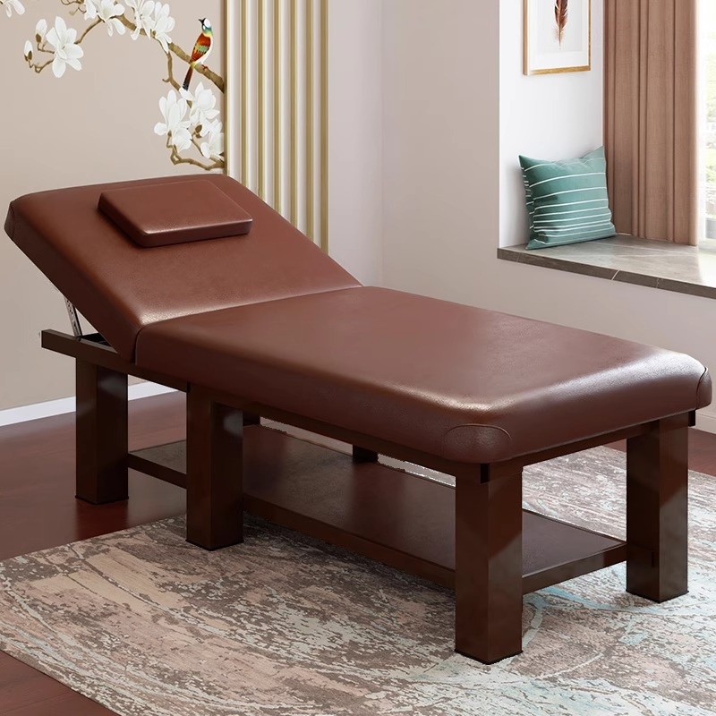 Facial Bed with Metal Rectangle Trestle Base