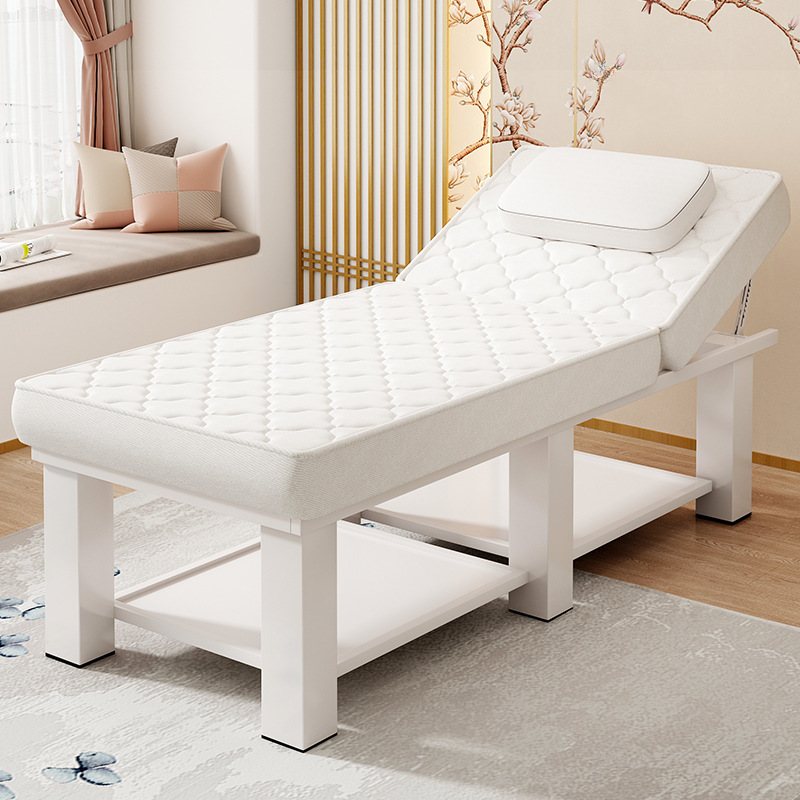Facial Bed with Stainless Steel Rectangle Trestle Base