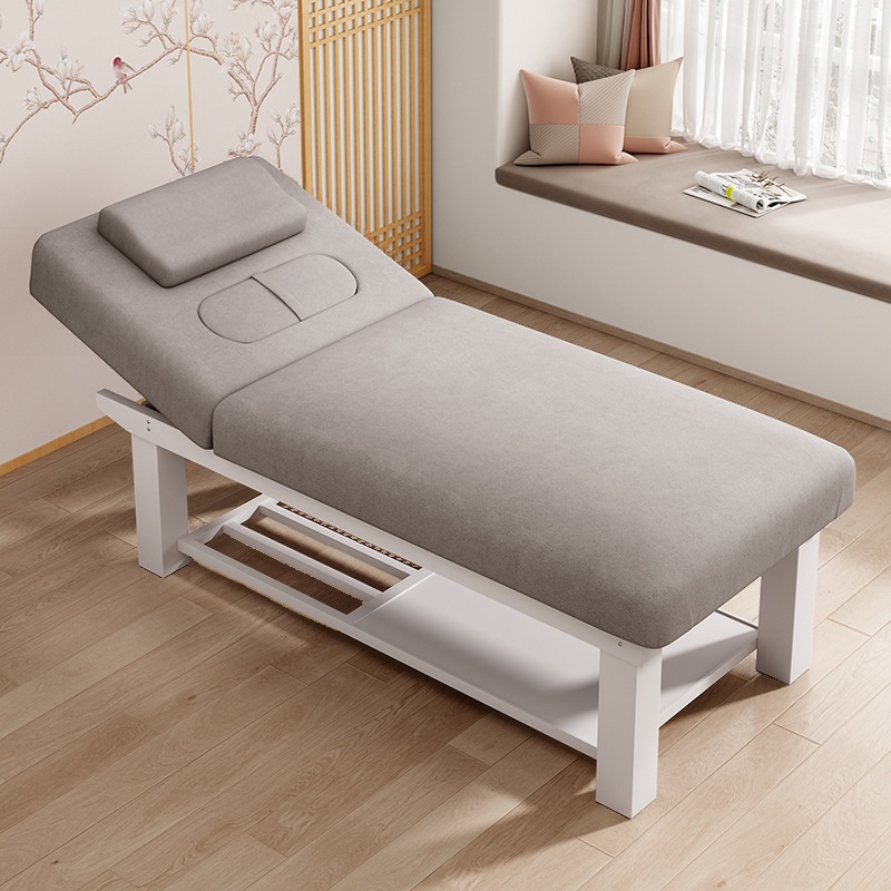 Natural Wood Rectangle Facial Bed with Trestle Base