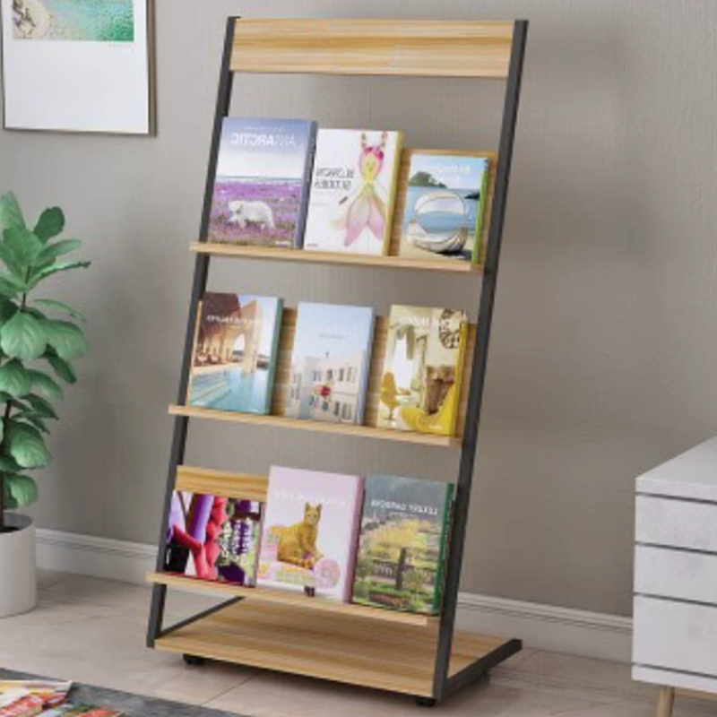 Modern Unfinished Colour Magazine Organizer in Manufactured Wood with Shelves, Freestanding, 15 in & Above Length, 10 in & Above Height