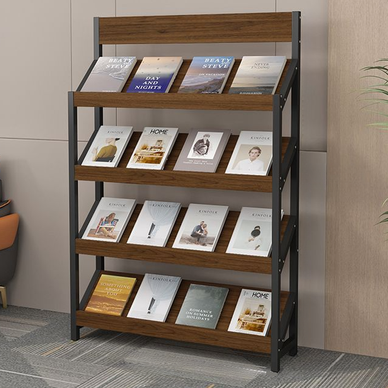 Modern Manufactured Wood Magazine Organizer with Shelves, Freestanding, 15 in & Above Length, 10 in & Above Height