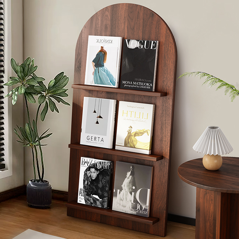 Modern Freestanding Magazine Organizer with Manufactured Wood Shelves, 15 in & Above Length, 10 in & Above Height