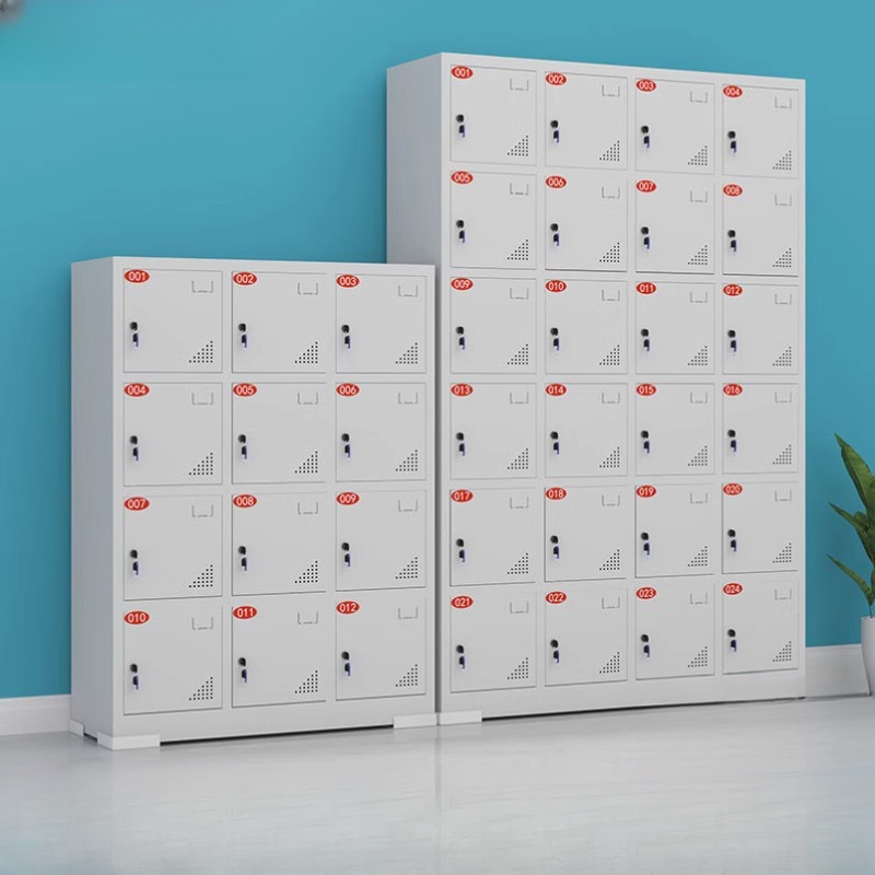Off-White Metal 6 or more Tier Cell Phone Lockers with Ventilated Doors, Personalization, and 10 or More Compartments, 5-Wide