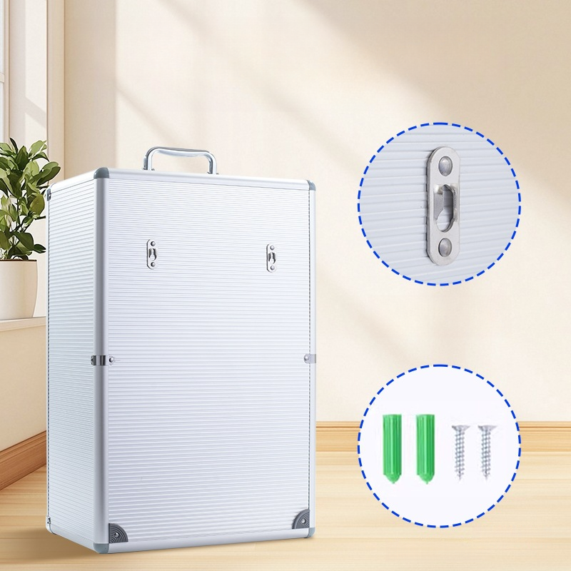 Metallic Metal Cell Phone Lockers with Clear Doors, Lockable, Lock, Name & Number Plate, and Locker Base