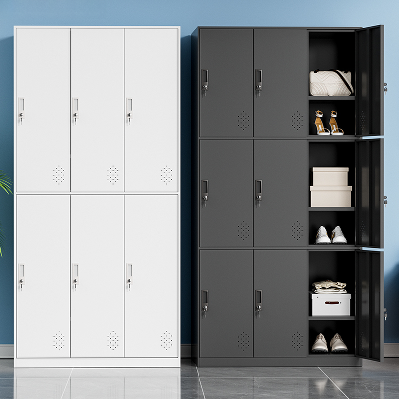 Steel 2-layer/4-layer/3-layer Gym & Locker Room Lockers with Installation Required, Partial Assembly, Shoe Storage, 10 or More Compartments/9 Compartments/6 Compartments, 3-Wide/2-Wide