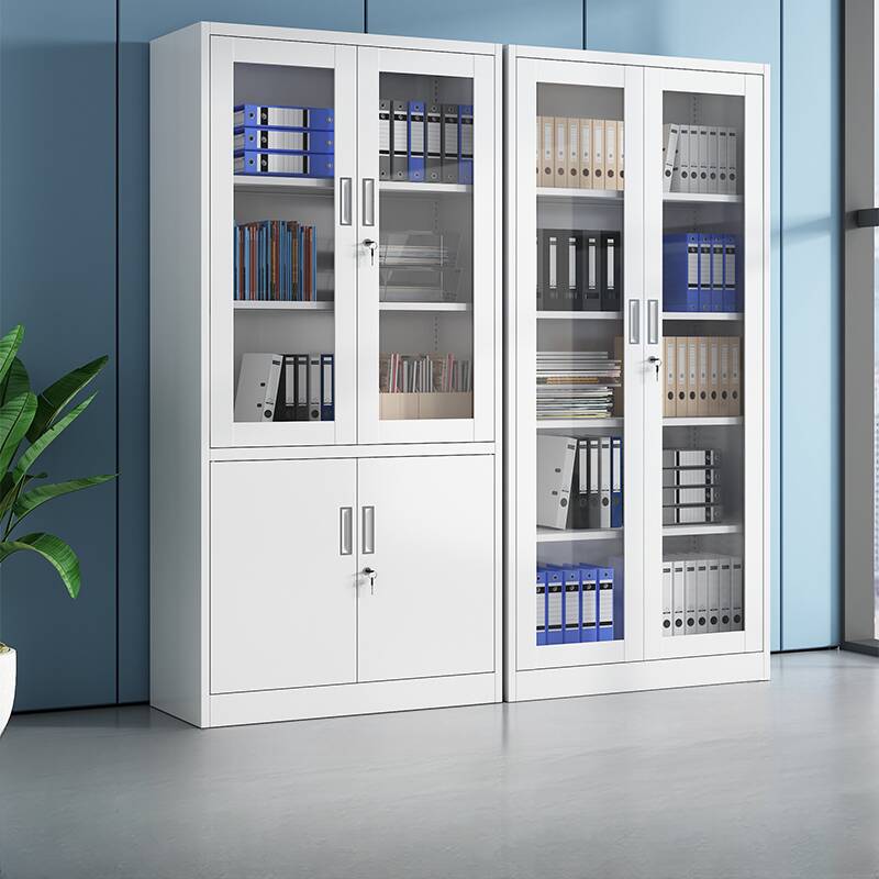 White Steel Office Storage Furniture, Rust Resistant Locker with Variable Shelf and Locking Door, 1-Wide