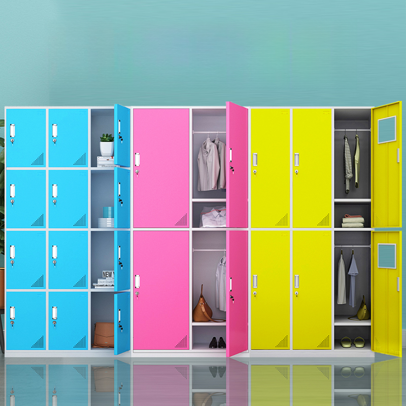 Steel 2-layer Employee Lockers with Shoe Storage, 6 Compartments, 3-Wide, and Locker Base