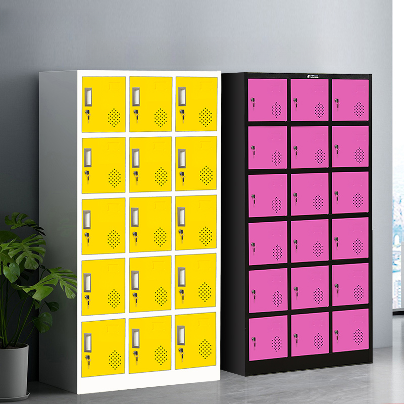 Steel 6 or More/5-Tier Employee Lockers, Installation Required, Partial Assembly, 10 or More Compartments, 3-Wide with Locker Base