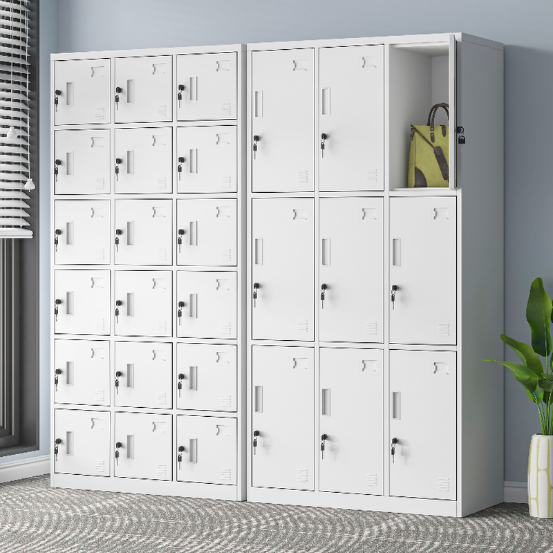3-Wide/2-Wide/4-Wide White Alloy Employee Lockers 2-layer/6 or more/5-tier with Shoe Storage, Locker Base & 10 or More Compartments/Nine Compartments/Eight Compartments